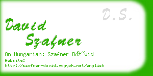 david szafner business card